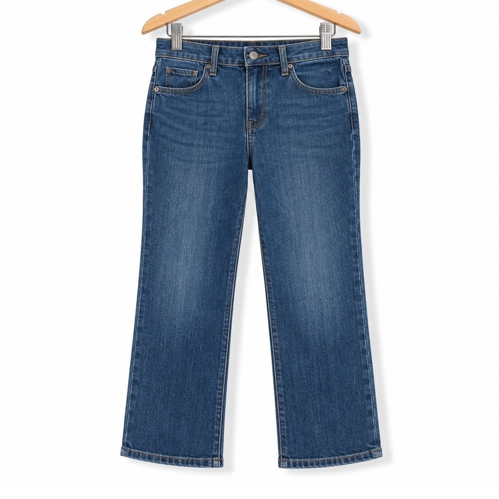 NYDJ Piper Crop Straight Leg Jeans Women 12 Blue Rio Rapids Lift Tuck Denim